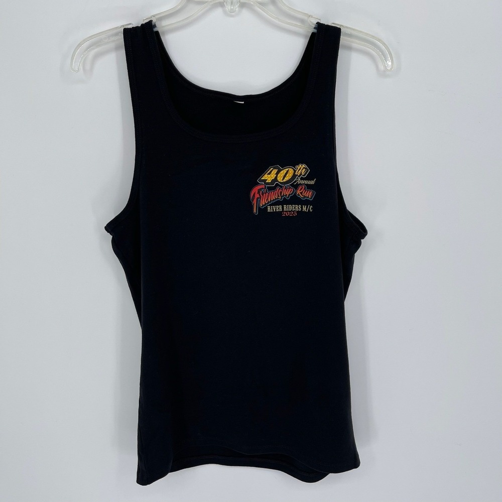 Women's Black River Riders MC 40th Friendship‎ Run Graphic Tank Top Size M